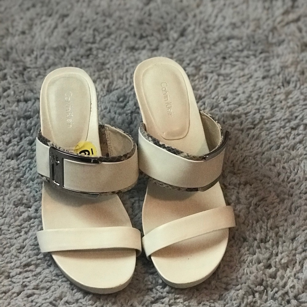 Off White Calvin Klein Wedges